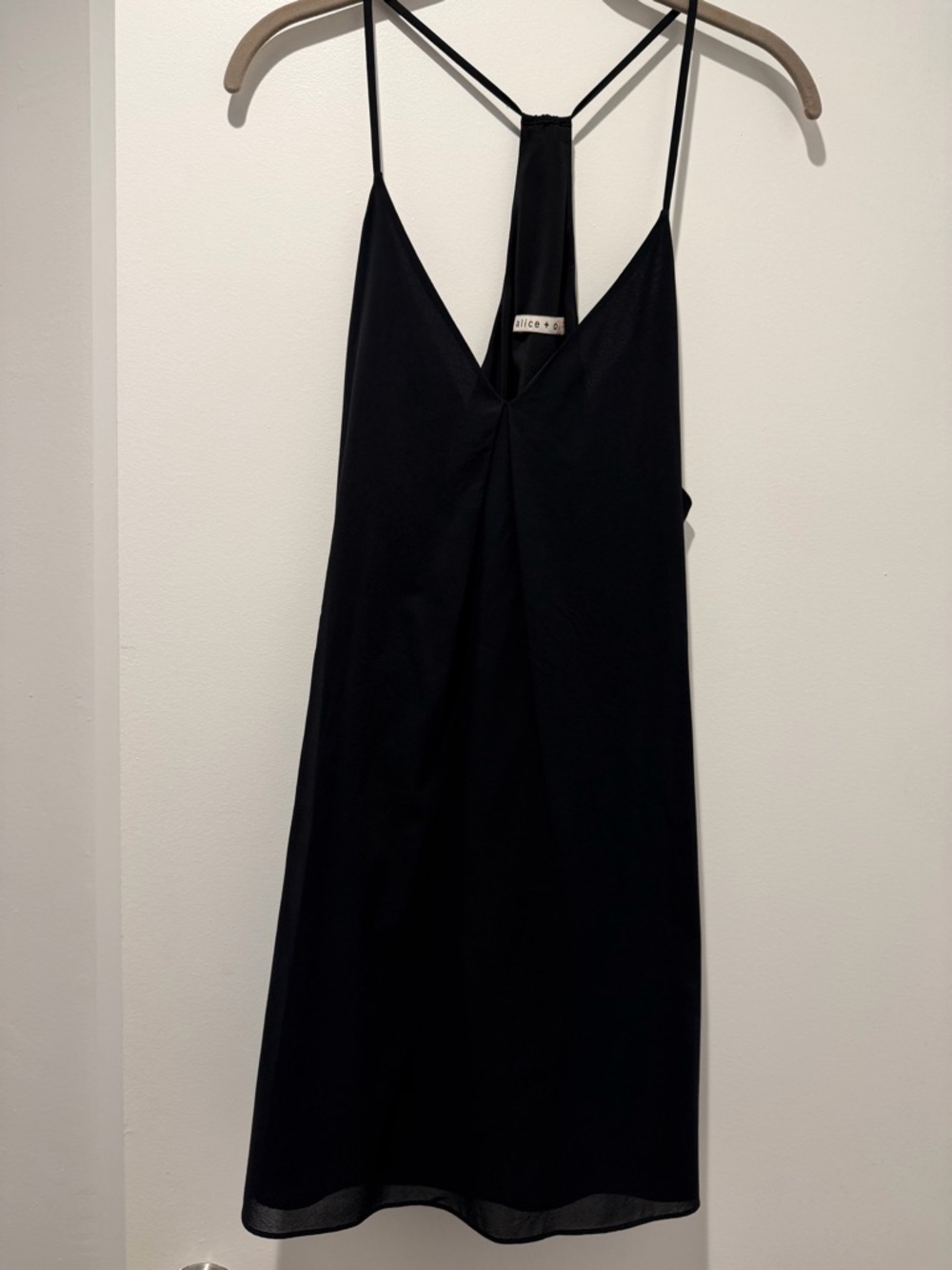 Alice + Olivia Black Fierra Slip Dress with Racerback